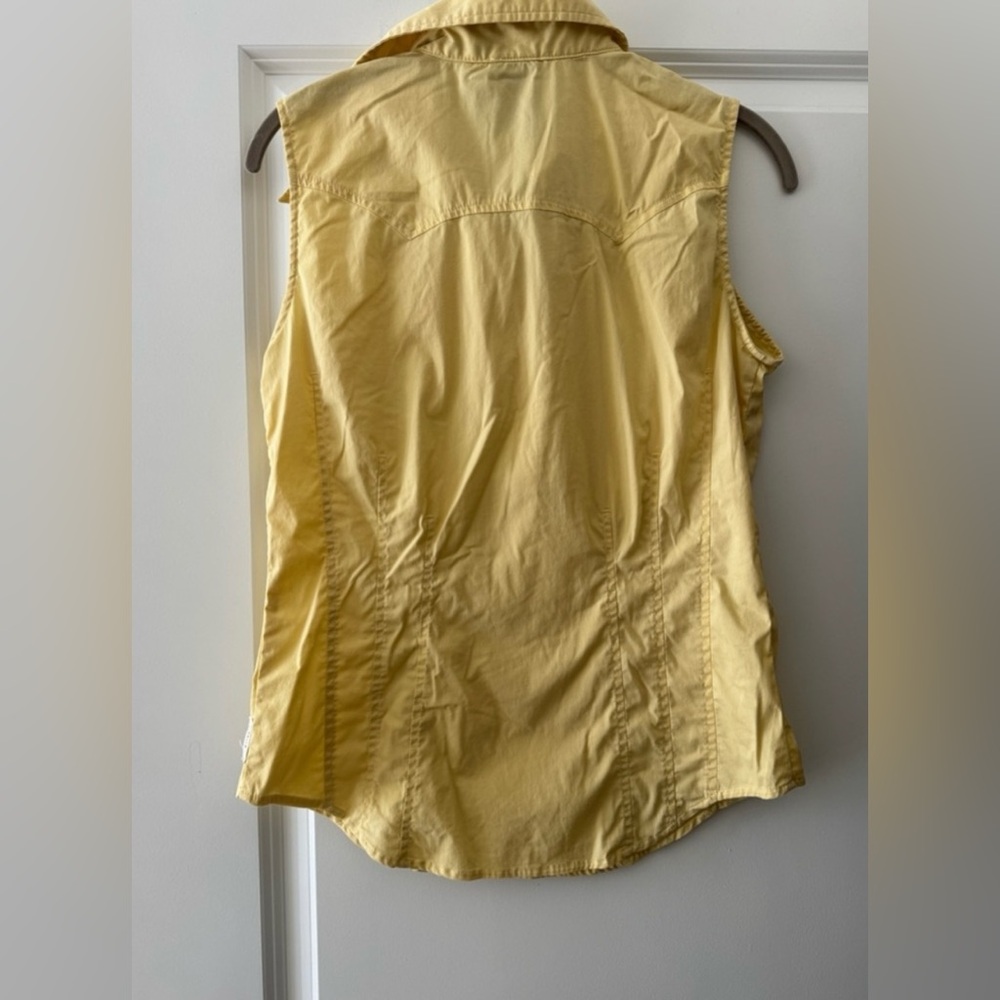 Parasuco Vintage Y2k Yellow sleeveless Button
Up Shirt M/L - Picture 3 of 11